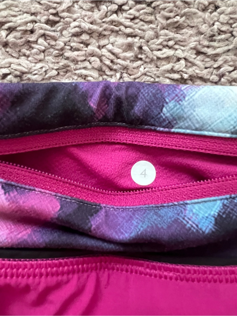 lululemon athletica Magenta Athletic Shorts with Printed Waistband - Picture 3 of 3